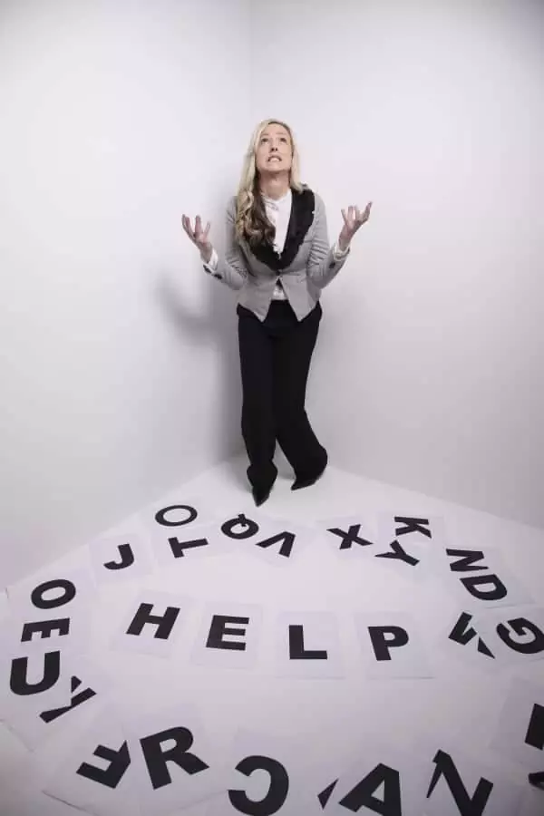 business woman with bad credit