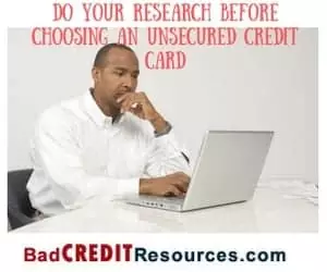bad credit credit cards unsecured