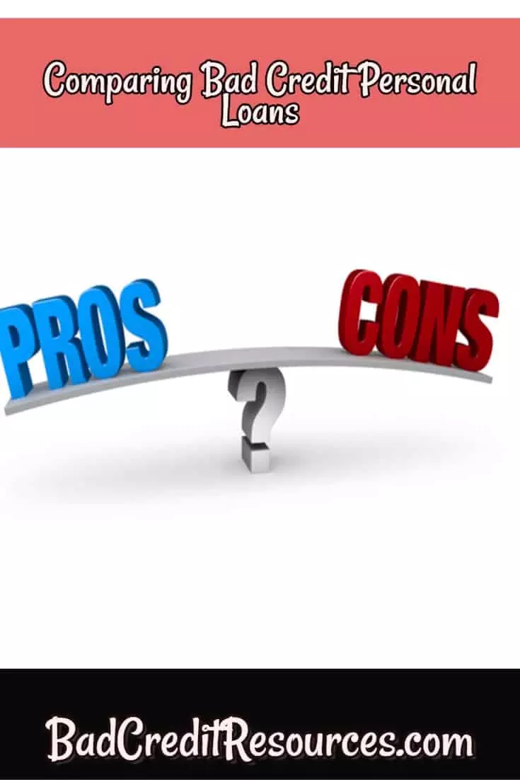 the pros and cons of the different bad credit personal loan options